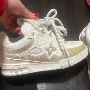 Louis Vuitton Cream and Tan Sneakers